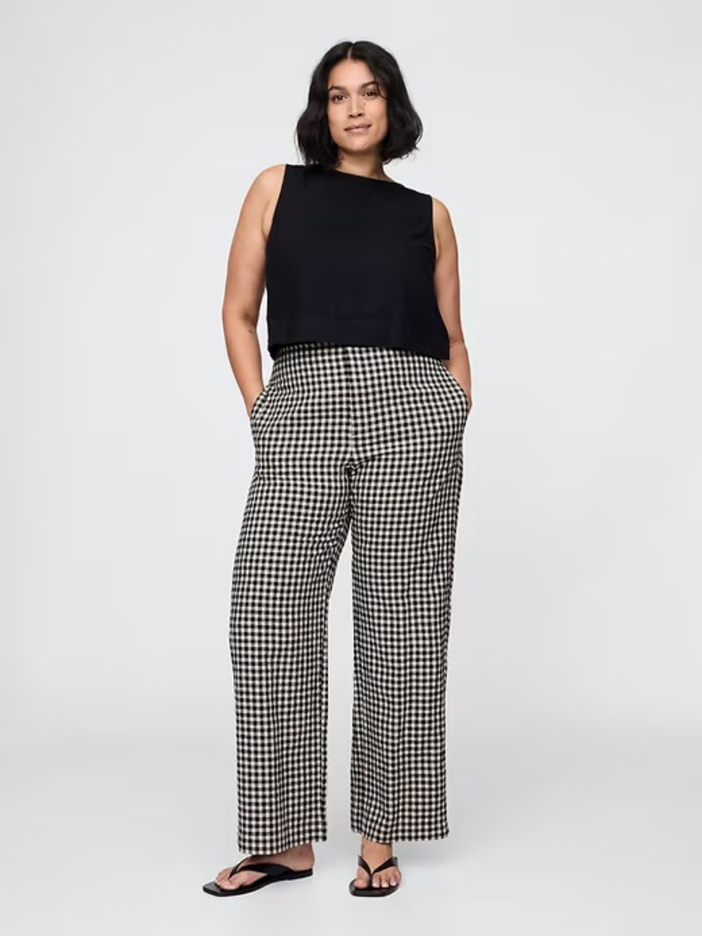 GAP Linen-Blend Relaxed Straight Ankle Pants